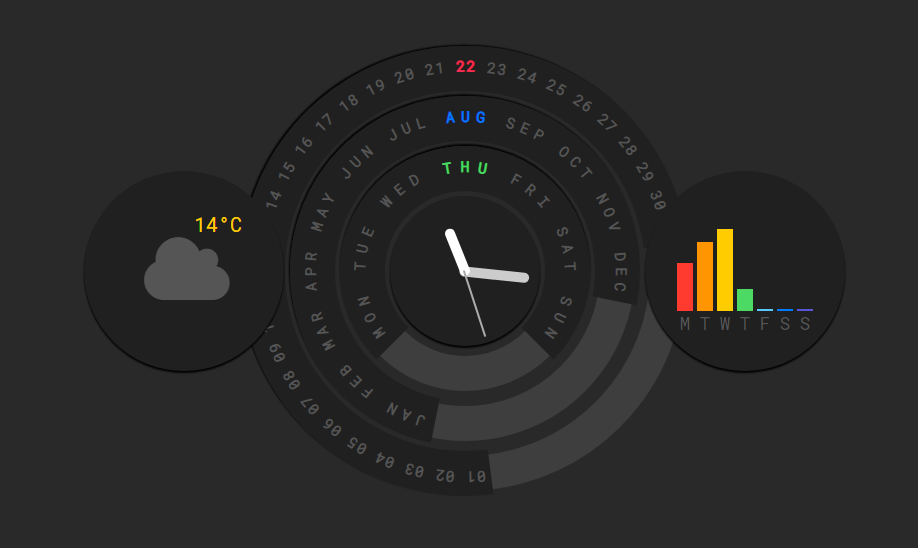 date time calendar with css