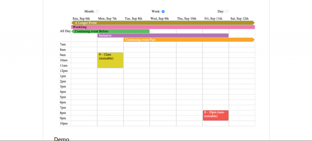 Day/week/monthly