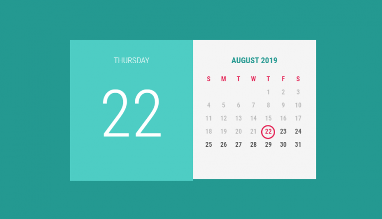 20+ CSS Calendar Examples Inspiration Design - OnAirCode