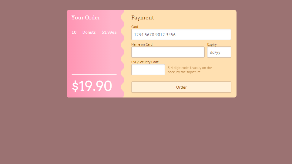 payment for online donut