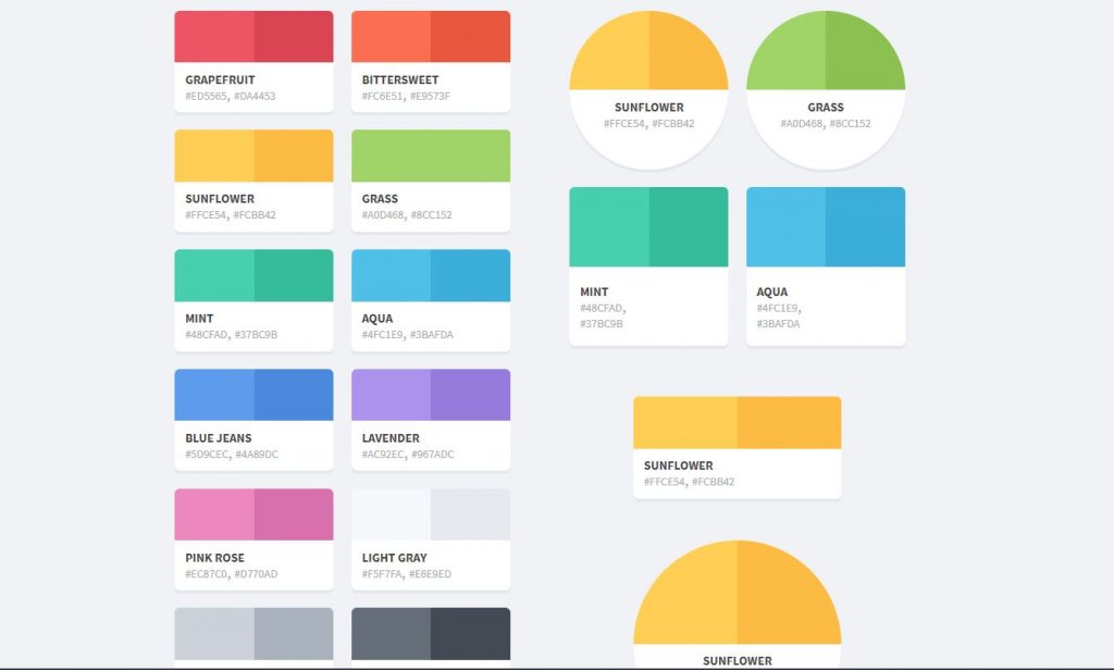 flattastic color palette html 
