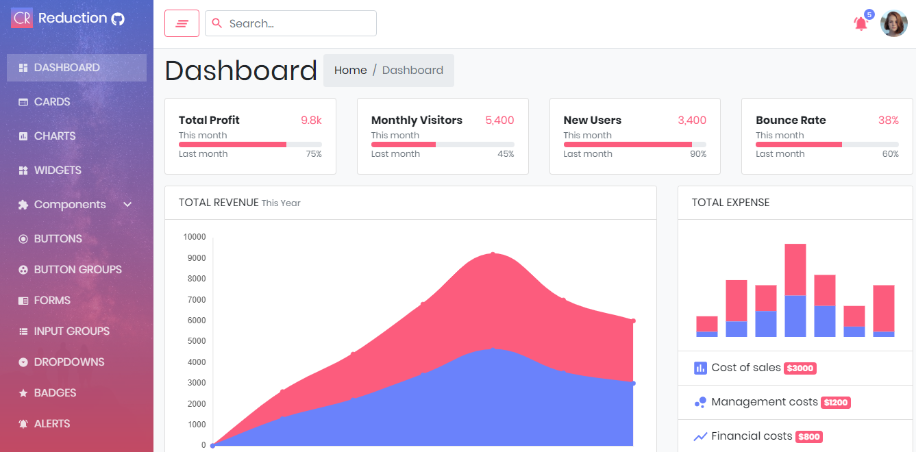 16+ Awesome Free React Admin Templates