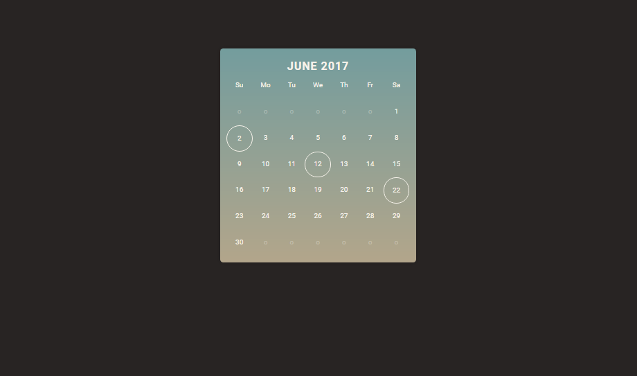 20+ CSS Calendar Examples Inspiration Design OnAirCode