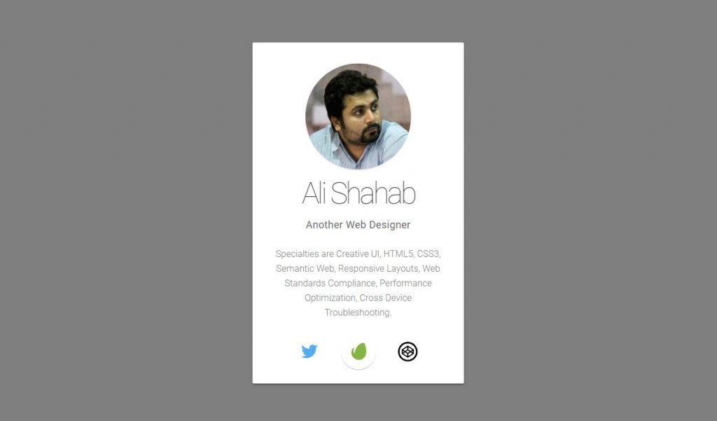 html profile card