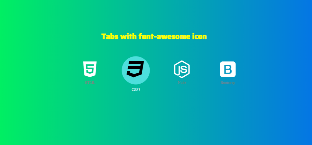 Pure CSS built icon tabs