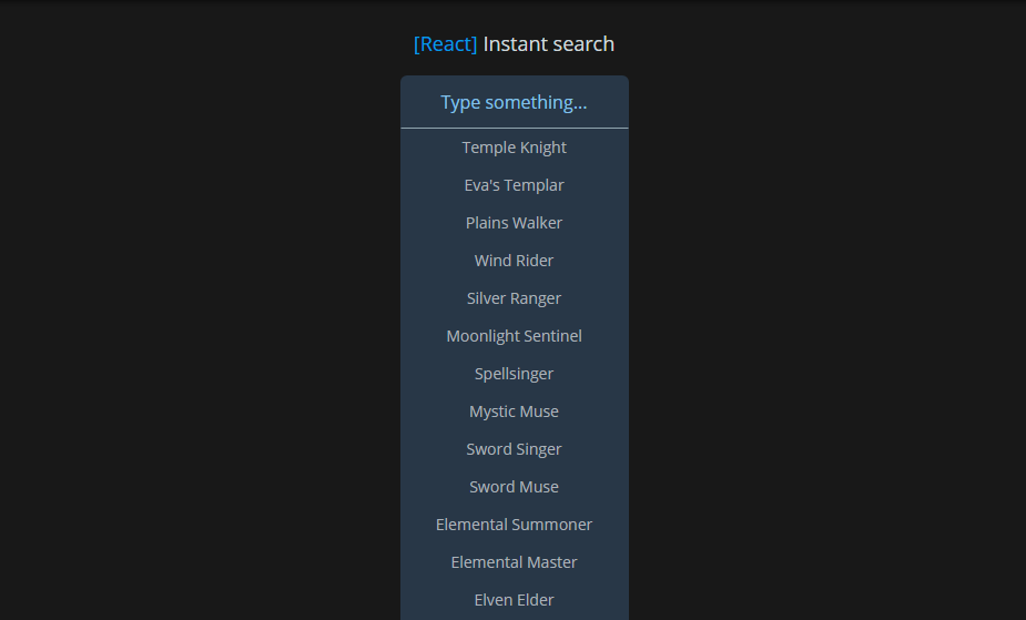 Instant Search