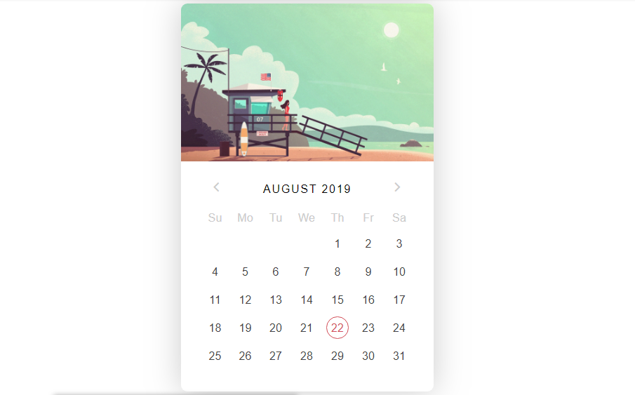 summer calendar with css