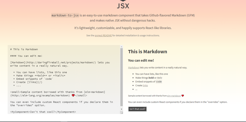 markdown editor component