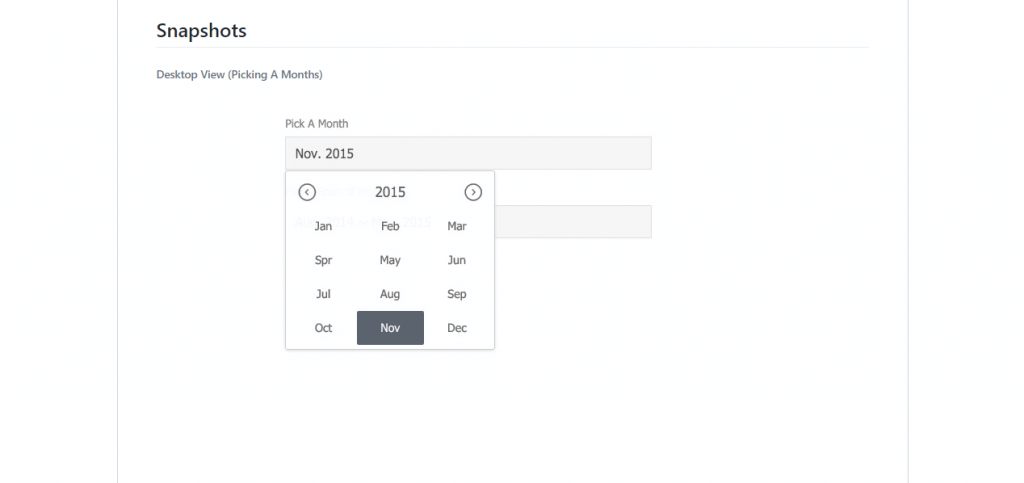 month wise calendar view using react