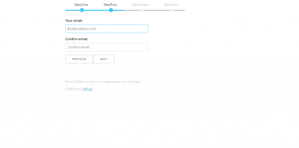 multi stage react validation form