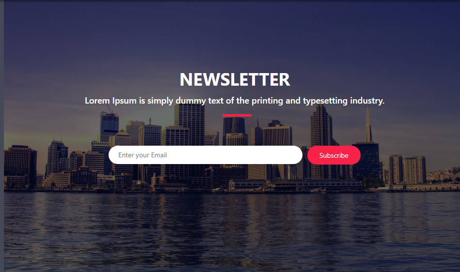 simple newsletter subscription layout