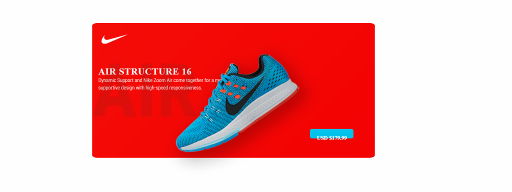nike shoes product card design with bootstrap