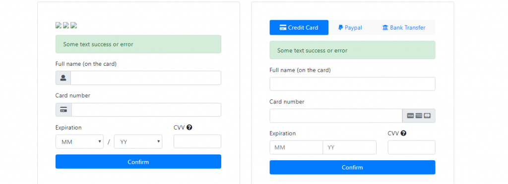 payment forms