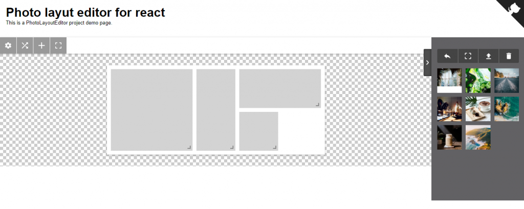 React photo layout editor
