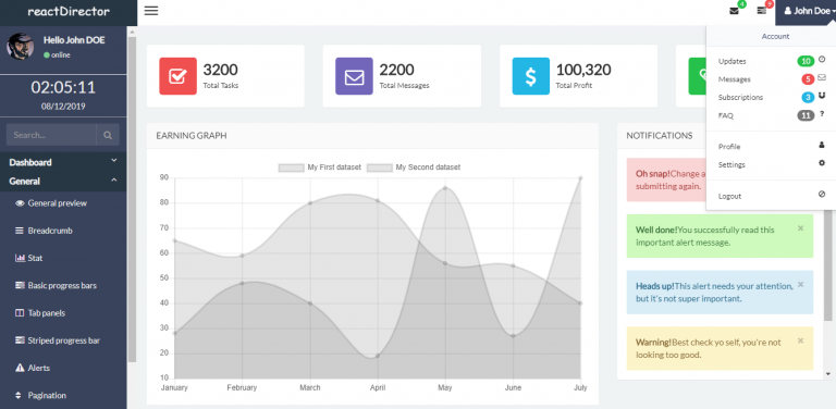 16+ Awesome Free React Admin Templates - OnAirCode