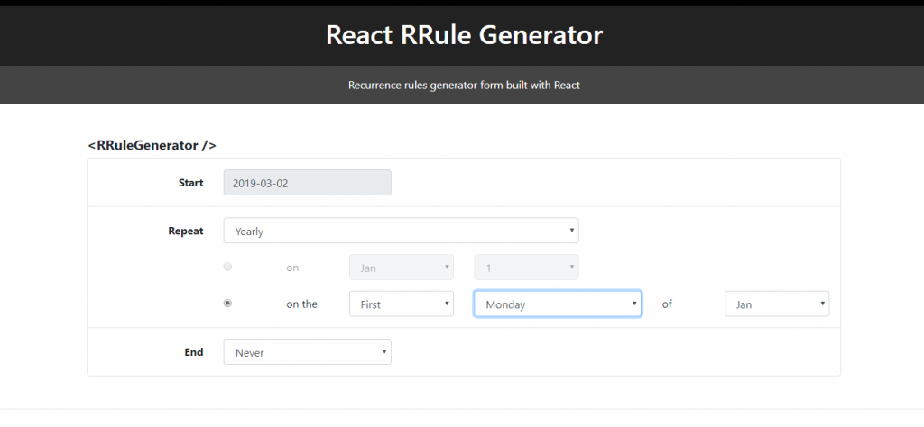 RRule Generator