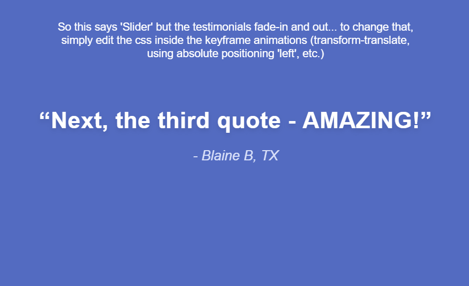 simple css quotation slider