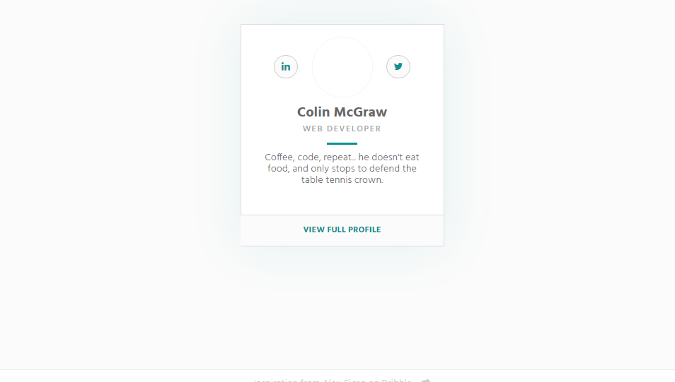 social profile card design with css
