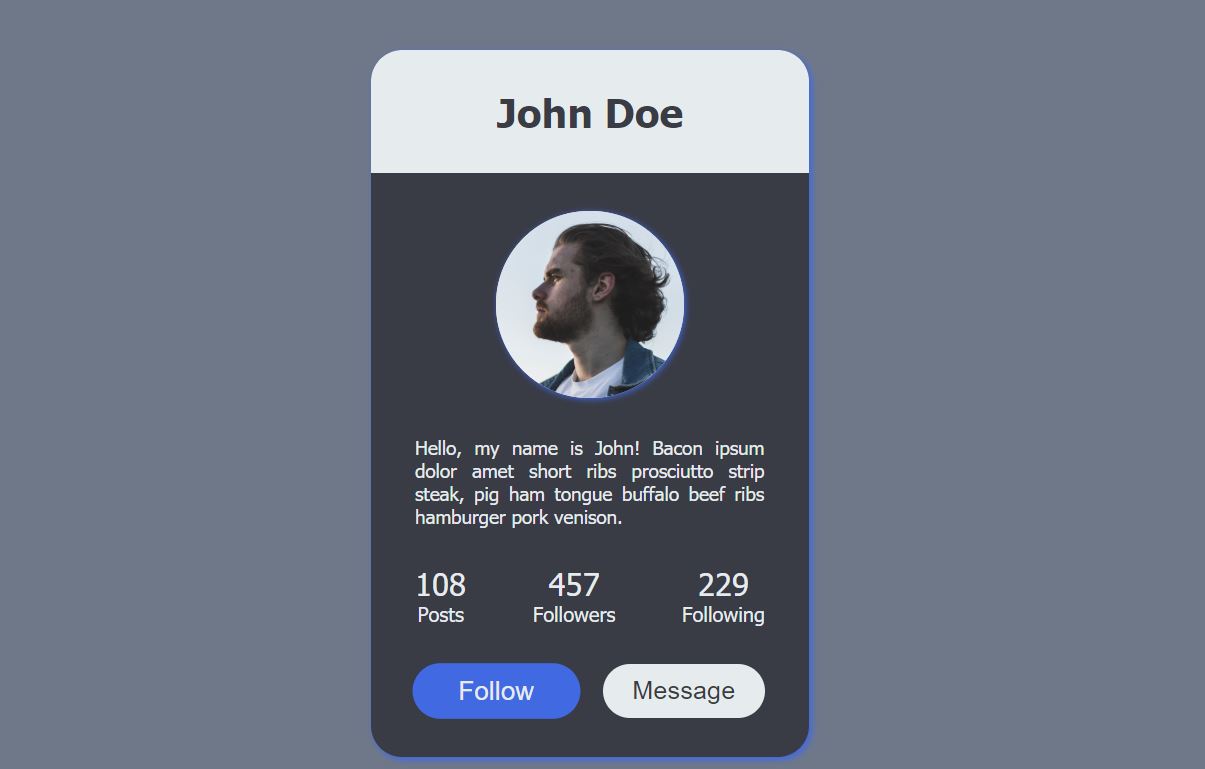 20 Awesome Profile Card CSS Design Examples - OnAirCode