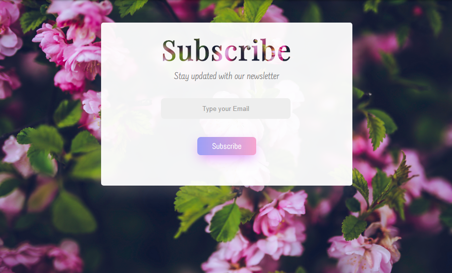 beautiful subscribe UI