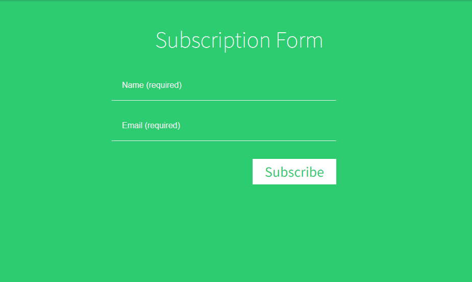 simple subscription form with css