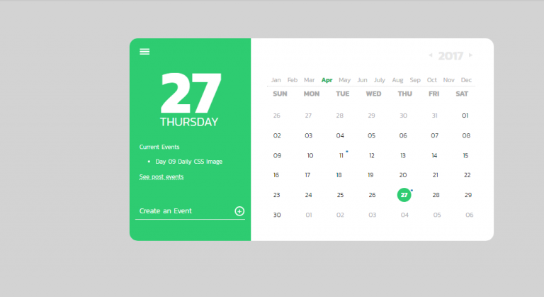 20+ CSS Calendar Examples Inspiration Design - OnAirCode