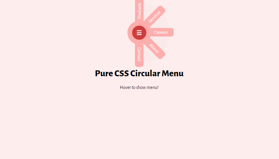 circular bootstrap css menu