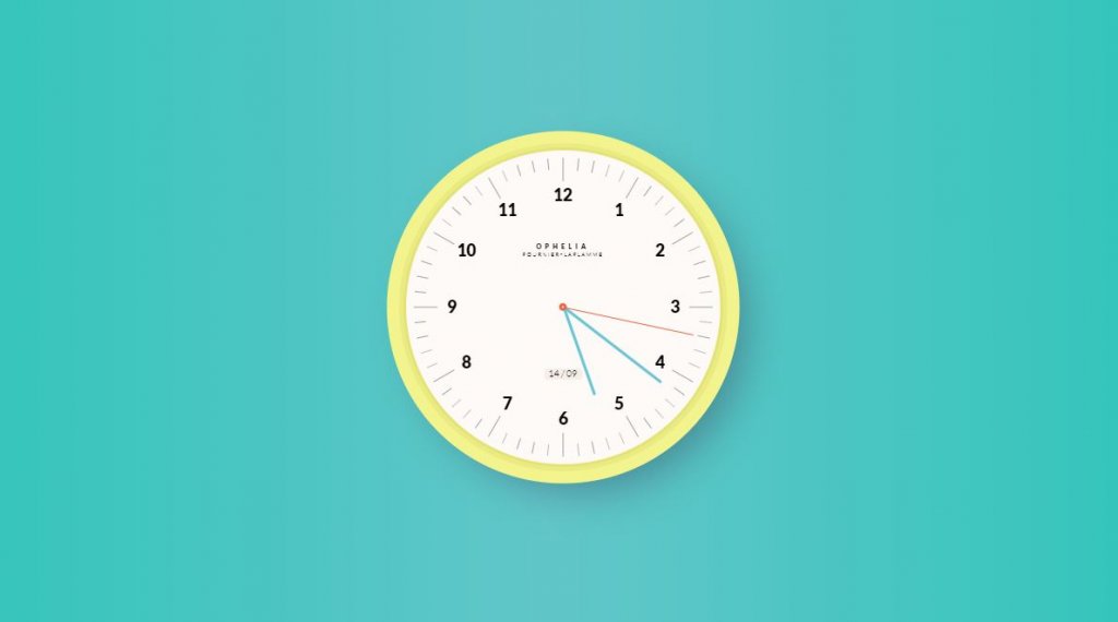 HTML CSS digital clock animation countdown timer clock. 