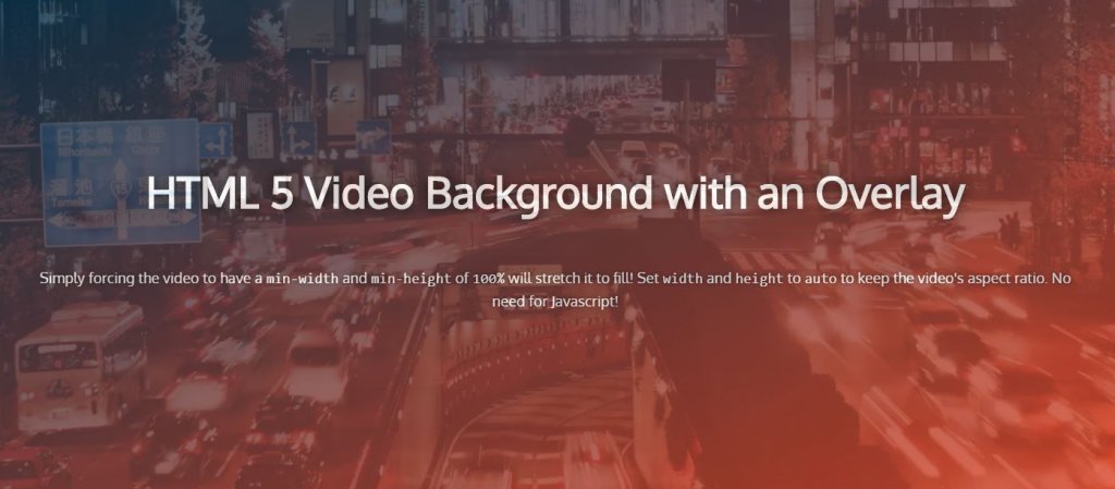 Background Video CSS Examples: \