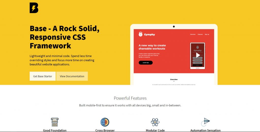 base light css grid framework frontend