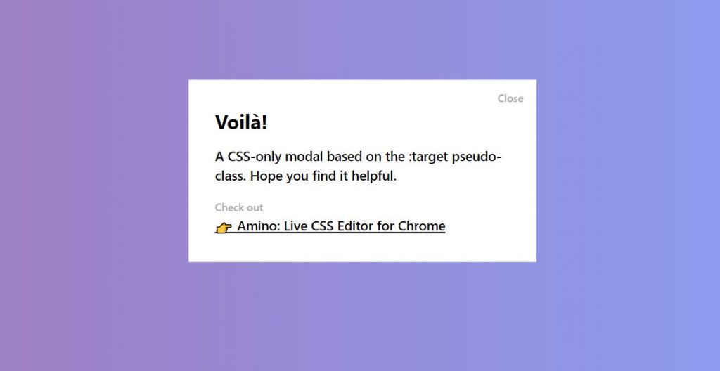 basic css modal
