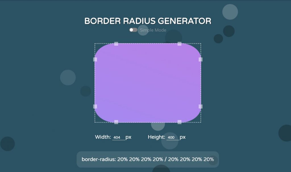Border Radius Generator (CSS and JavaScript) 