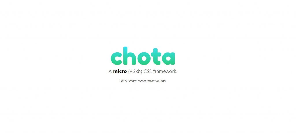 chota light css frontend grid framework