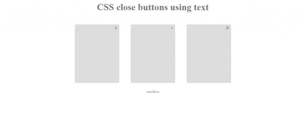 html close button text