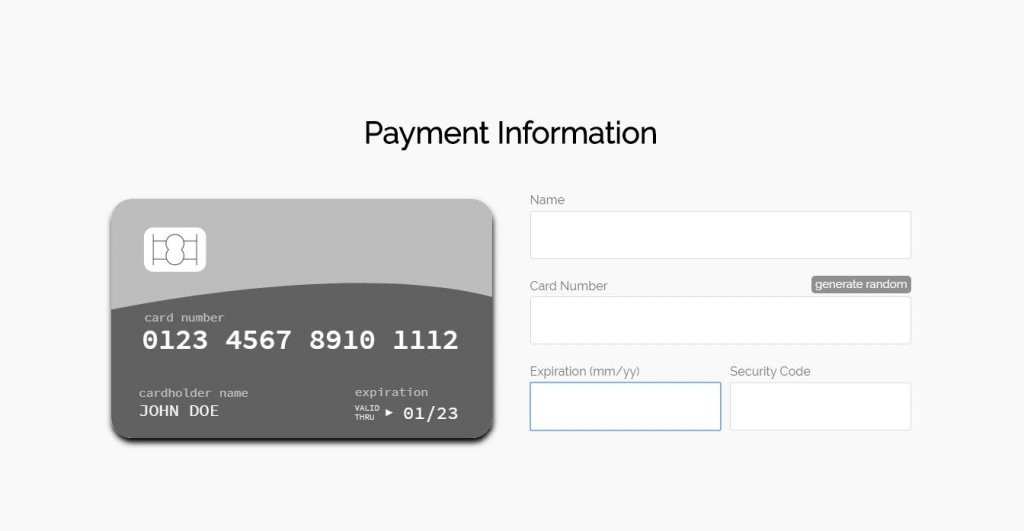 credit card ui template design and payment form html css