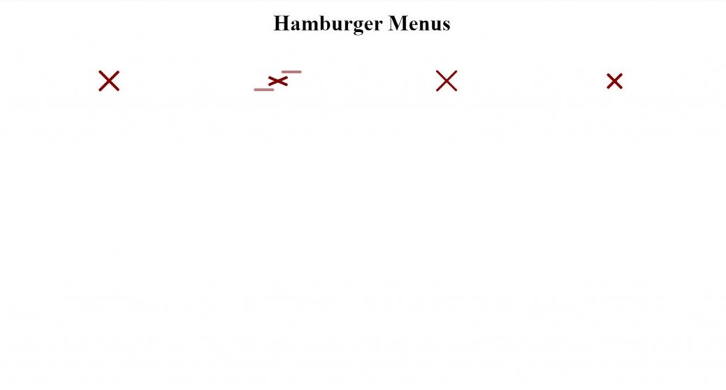 example of responsive hamburger menu icon effect css