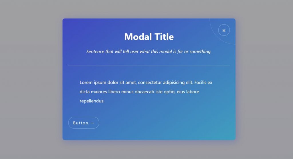 modal css window dialog box example with html css bootstrap without javascript