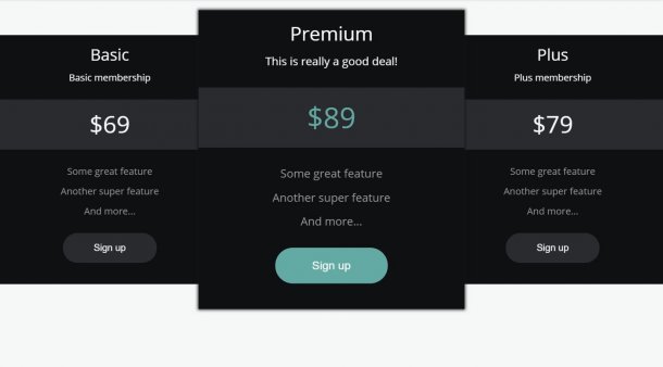 20+ HTML CSS Pricing Table Examples - OnAirCode