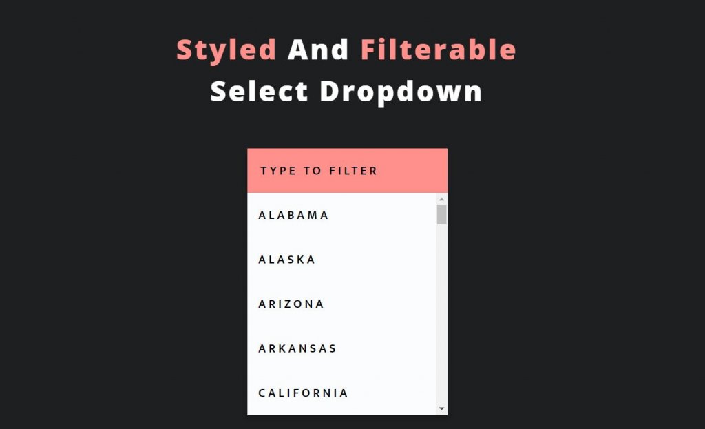 filterable select dropdown