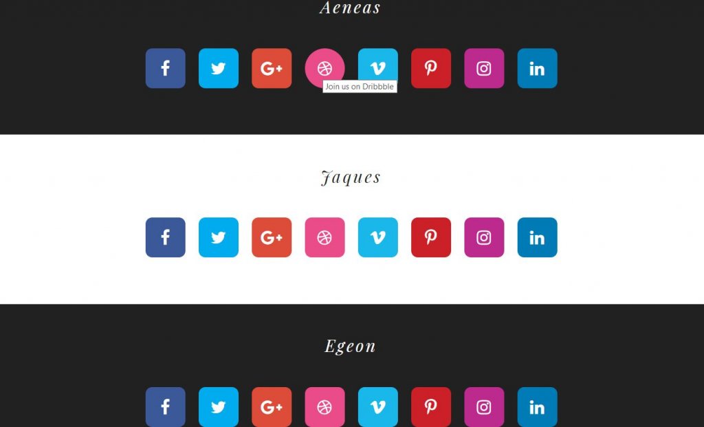 social media icons and buttons html css