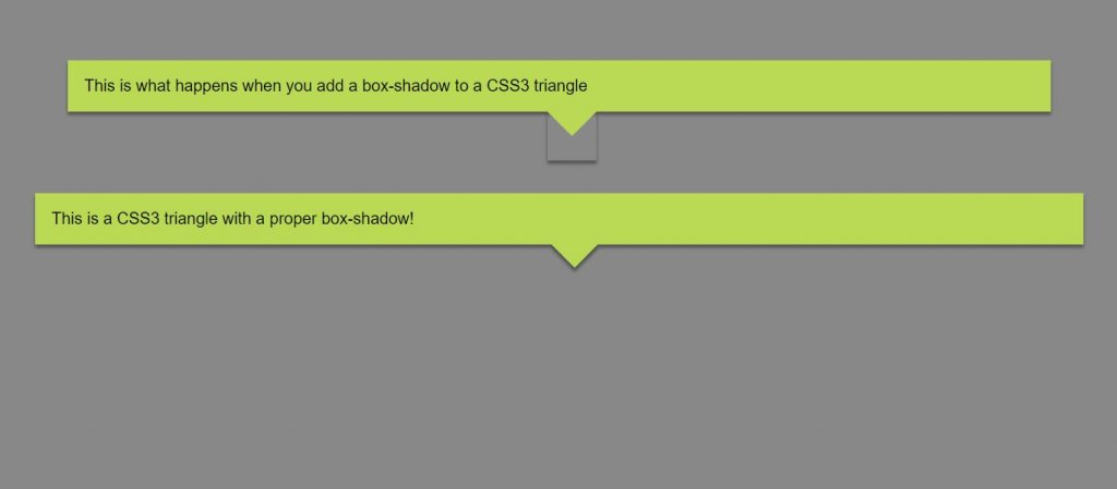 triangle arrow box shadow with html css and javascript.