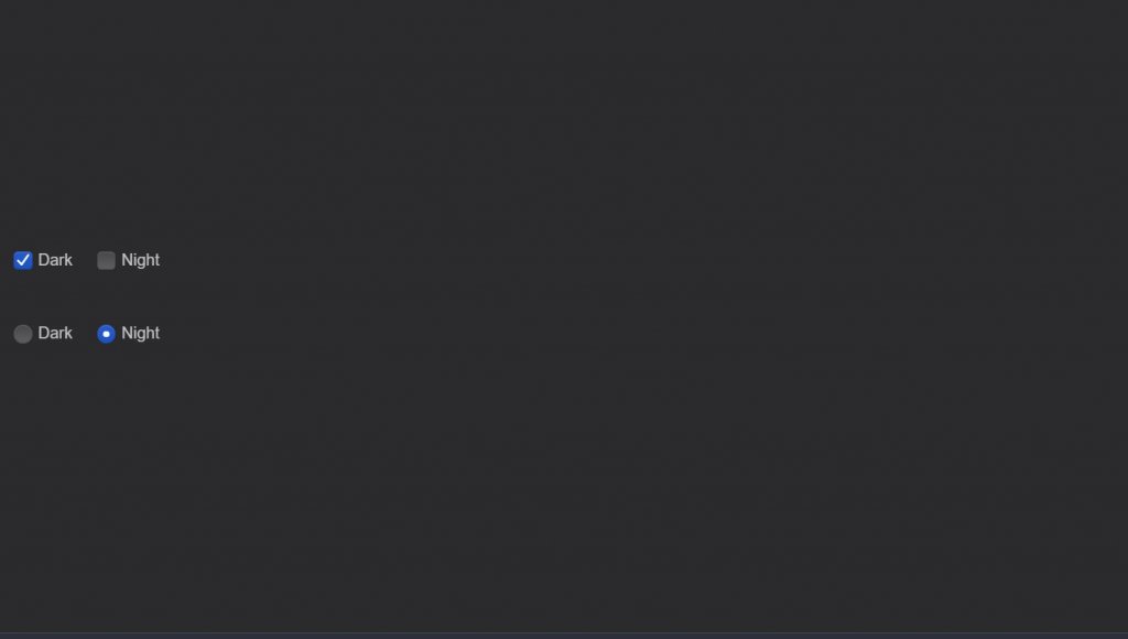 dark mode checkbox