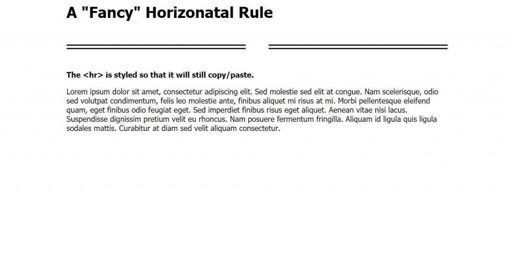 examples of horizontal section divider/separator or line using HTML, CSS, and JavaScript.