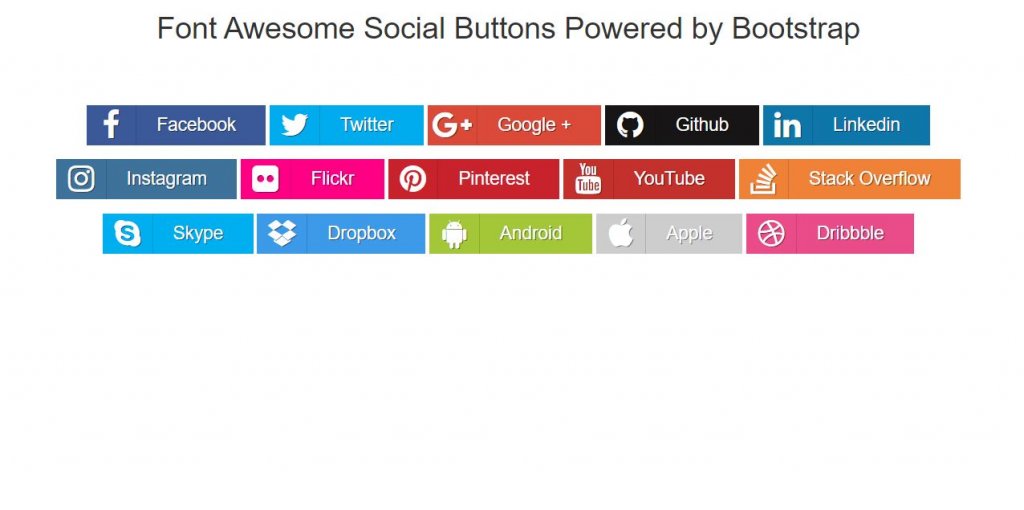 Font Awesome Social Buttons Bootstrap 