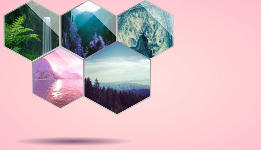 hexagon structure css image/photo gallery