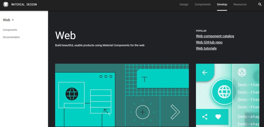 material design CSS framework Components Web