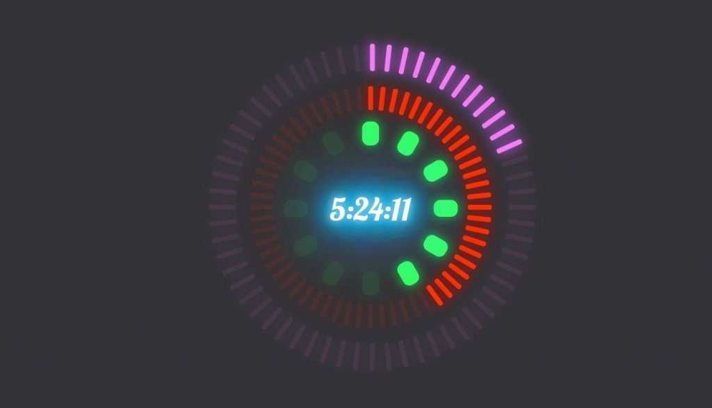 neon clock html css jquery countdown clock