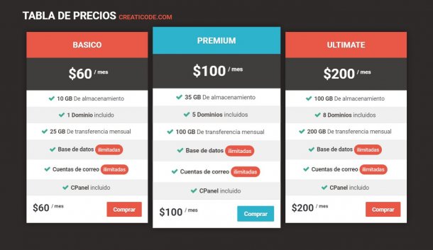 20+ HTML CSS Pricing Table Examples - OnAirCode