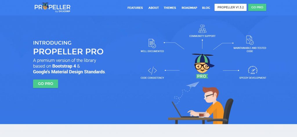 material design CSS framework Propeller