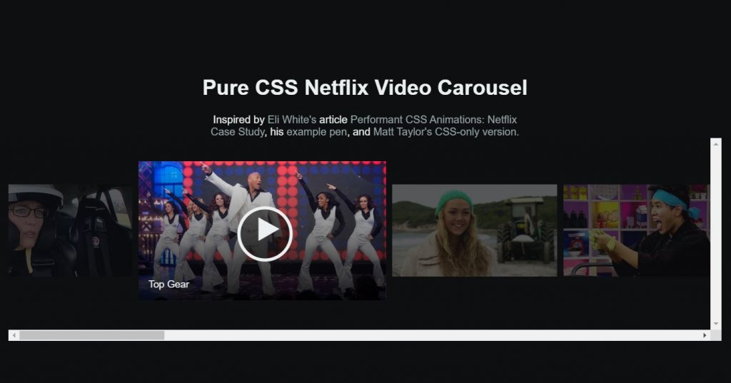 netflix video carousel